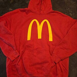 RARE McDonalds Red Golden Arches Hoodie Sweatshirt-Size LARGE